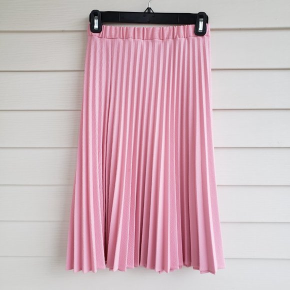 Fire Islander Dresses & Skirts - Vintage 70s pastel pink polyester pleated / accordion skirt